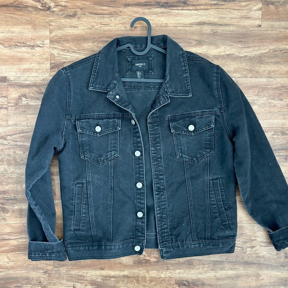 Black denim jacket